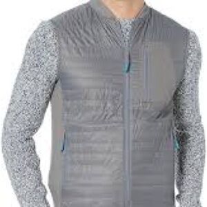 Southern Tide Gray Quilted Vest with Knit Accents
